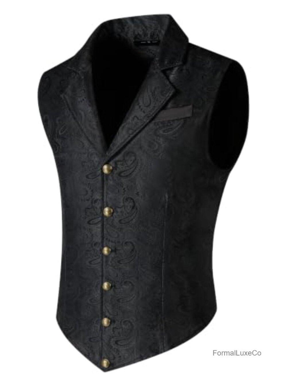 Men's Victorian Steampunk Paisley Waistcoat Vest Notched Lapel Slim Fit